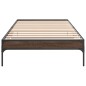 vidaXL Estructura cama madera ingeniería metal roble marrón 90x200 cm vidaXL Estructura cama madera ingeniería metal roble marrón 90x200 cm