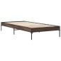 vidaXL Estructura cama madera ingeniería metal roble marrón 90x200 cm vidaXL Estructura cama madera ingeniería metal roble marrón 90x200 cm