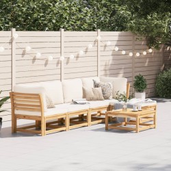 vidaXL Juego de muebles jardín 6 pzas con cojines madera maciza acacia