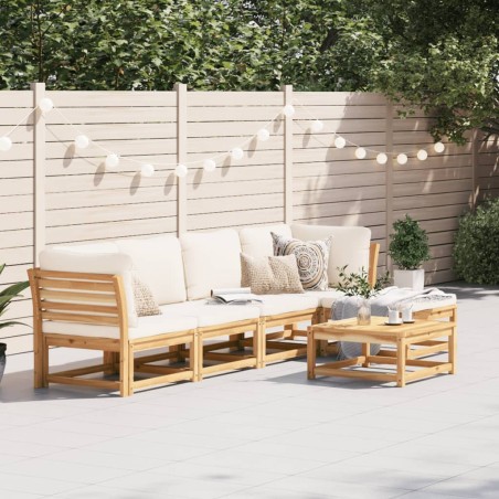 vidaXL Juego de muebles jardín 6 pzas con cojines madera maciza acacia