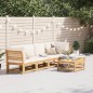 vidaXL Juego de muebles jardín 6 pzas con cojines madera maciza acacia