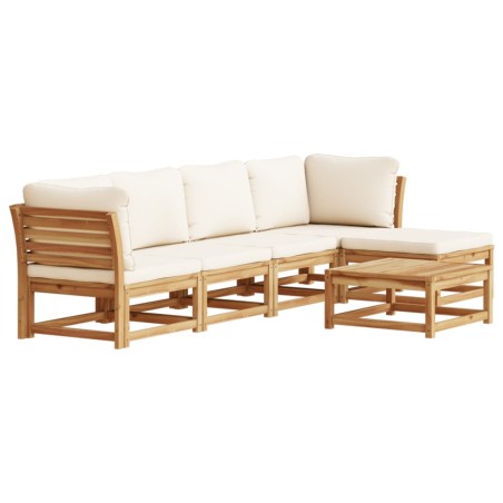 vidaXL Juego de muebles jardín 6 pzas con cojines madera maciza acacia