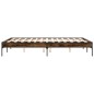 vidaXL Estructura cama madera ingeniería metal roble ahumado 120x200cm