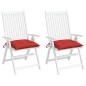 vidaXL Cojines de silla de jardín 2 uds tela Oxford rojo 40x40x7 cm
