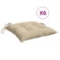 vidaXL Cojines de silla de jardín 6 uds tela Oxford beige 40x40x7 cm vidaXL Cojines de silla de jardín 6 uds tela Oxford beige 40x40x7 cm