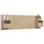 vidaXL Cabecero de cama con mesitas madera contrachapada roble Sonoma vidaXL Cabecero de cama con mesitas madera contrachapada roble Sonoma