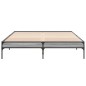 vidaXL Estructura cama madera ingeniería metal gris Sonoma 160x200 cm vidaXL Estructura cama madera ingeniería metal gris Sonoma 160x200 cm