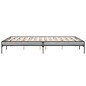 vidaXL Estructura cama madera ingeniería metal gris Sonoma 160x200 cm vidaXL Estructura cama madera ingeniería metal gris Sonoma 160x200 cm