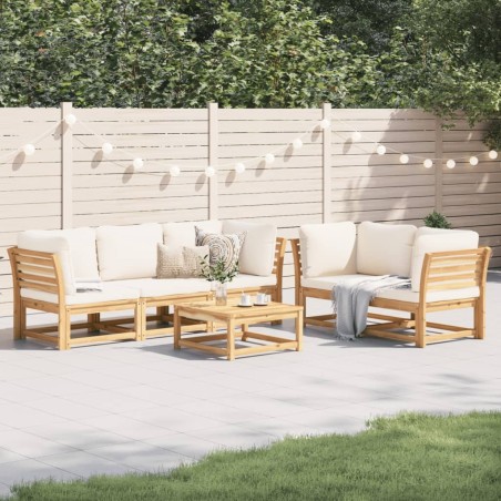 vidaXL Juego de muebles jardín 6 pzas con cojines madera maciza acacia