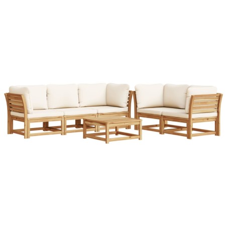 vidaXL Juego de muebles jardín 6 pzas con cojines madera maciza acacia
