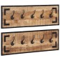 vidaXL Percheros 2 uds madera maciza de mango rugosa 80x8x25 cm vidaXL Percheros 2 uds madera maciza de mango rugosa 80x8x25 cm