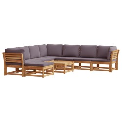 vidaXL Juego de muebles jardín 9 pzas con cojines madera maciza acacia