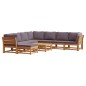 vidaXL Juego de muebles jardín 9 pzas con cojines madera maciza acacia vidaXL Juego de muebles jardín 9 pzas con cojines madera maciza acacia