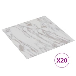 vidaXL Tarimas autoadhesivas 20 piezas PVC 1,86 m² mármol blanco