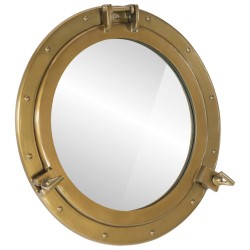 vidaXL Espejo de ojo de buey de pared aluminio y vidrio Ø50 cm