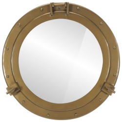 vidaXL Espejo de ojo de buey de pared aluminio y vidrio Ø50 cm