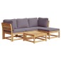 vidaXL Juego de muebles jardín 5 pzas con cojines madera maciza acacia vidaXL Juego de muebles jardín 5 pzas con cojines madera maciza acacia