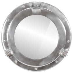 vidaXL Espejo de ojo de buey de pared aluminio y vidrio Ø38 cm
