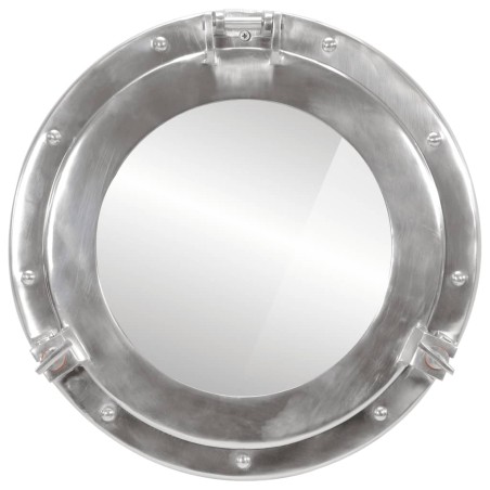 vidaXL Espejo de ojo de buey de pared aluminio y vidrio Ø38 cm