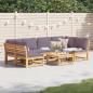 vidaXL Juego de muebles jardín 7 pzas con cojines madera maciza acacia vidaXL Juego de muebles jardín 7 pzas con cojines madera maciza acacia