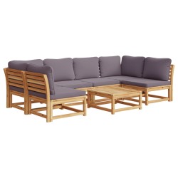 vidaXL Juego de muebles jardín 7 pzas con cojines madera maciza acacia