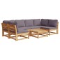 vidaXL Juego de muebles jardín 7 pzas con cojines madera maciza acacia vidaXL Juego de muebles jardín 7 pzas con cojines madera maciza acacia
