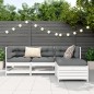 vidaXL Juego de sofás de jardín 4 pzas madera maciza de pino blanco vidaXL Juego de sofás de jardín 4 pzas madera maciza de pino blanco