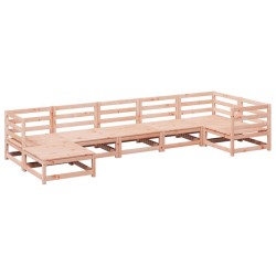 vidaXL Juego de sofás de jardín 7 pzas madera maciza de abeto Douglas