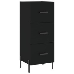 vidaXL Aparador de madera contrachapada negro 34,5x34x90 cm