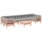 vidaXL Set de sofás jardín 8 pzas con cojines madera de abeto Douglas