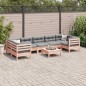 vidaXL Set de sofás jardín 8 pzas con cojines madera de abeto Douglas