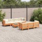 vidaXL Set de sofás jardín 8 pzas con cojines madera pino marrón cera vidaXL Set de sofás jardín 8 pzas con cojines madera pino marrón cera
