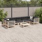 vidaXL Juego de sofás de jardín 8 pzas con conjines madera maciza pino vidaXL Juego de sofás de jardín 8 pzas con conjines madera maciza pino