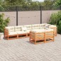 vidaXL Juego de sofás de jardín 8 pzas madera maciza pino marrón cera vidaXL Juego de sofás de jardín 8 pzas madera maciza pino marrón cera