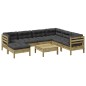 vidaXL Set de sofás jardín 8 pzas con cojines madera pino impregnada vidaXL Set de sofás jardín 8 pzas con cojines madera pino impregnada