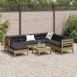 vidaXL Set de sofás jardín 8 pzas con cojines madera pino impregnada vidaXL Set de sofás jardín 8 pzas con cojines madera pino impregnada
