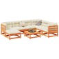 vidaXL Set de sofás jardín 8 pzas con cojines madera pino marrón cera vidaXL Set de sofás jardín 8 pzas con cojines madera pino marrón cera