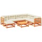 vidaXL Set de sofás jardín 8 pzas con cojines madera pino marrón cera vidaXL Set de sofás jardín 8 pzas con cojines madera pino marrón cera