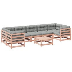 vidaXL Set de sofás jardín 8 pzas con cojines madera de abeto Douglas