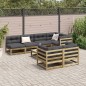 vidaXL Set de sofás jardín 8 pzas con cojines madera pino impregnada vidaXL Set de sofás jardín 8 pzas con cojines madera pino impregnada