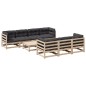 vidaXL Juego de sofás de jardín 8 pzas con conjines madera maciza pino vidaXL Juego de sofás de jardín 8 pzas con conjines madera maciza pino