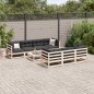 vidaXL Juego de sofás de jardín 8 pzas con conjines madera maciza pino vidaXL Juego de sofás de jardín 8 pzas con conjines madera maciza pino