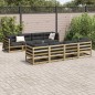 vidaXL Set de sofás jardín 9 pzas con cojines madera pino impregnada