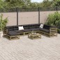vidaXL Set de sofás jardín 9 pzas con cojines madera pino impregnada vidaXL Set de sofás jardín 9 pzas con cojines madera pino impregnada