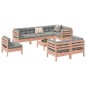 vidaXL Set de sofás jardín 9 pzas con cojines madera de abeto Douglas vidaXL Set de sofás jardín 9 pzas con cojines madera de abeto Douglas