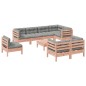 vidaXL Set de sofás jardín 9 pzas con cojines madera de abeto Douglas vidaXL Set de sofás jardín 9 pzas con cojines madera de abeto Douglas