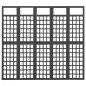 vidaXL Biombo/Enrejado de 5 paneles madera de abeto negro 201,5x180 cm vidaXL Biombo/Enrejado de 5 paneles madera de abeto negro 201,5x180 cm