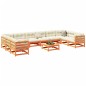 vidaXL Juego de sofás de jardín 11 pzas madera maciza pino marrón cera