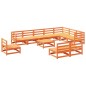 vidaXL Juego de sofás de jardín 11 pzas madera maciza pino marrón cera vidaXL Juego de sofás de jardín 11 pzas madera maciza pino marrón cera