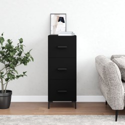 vidaXL Aparador de madera contrachapada negro 34,5x34x90 cm